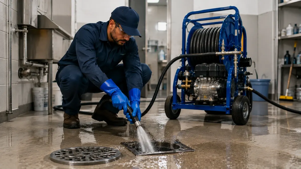 Floor Drain Hydro Jet Cleaning in Visalia