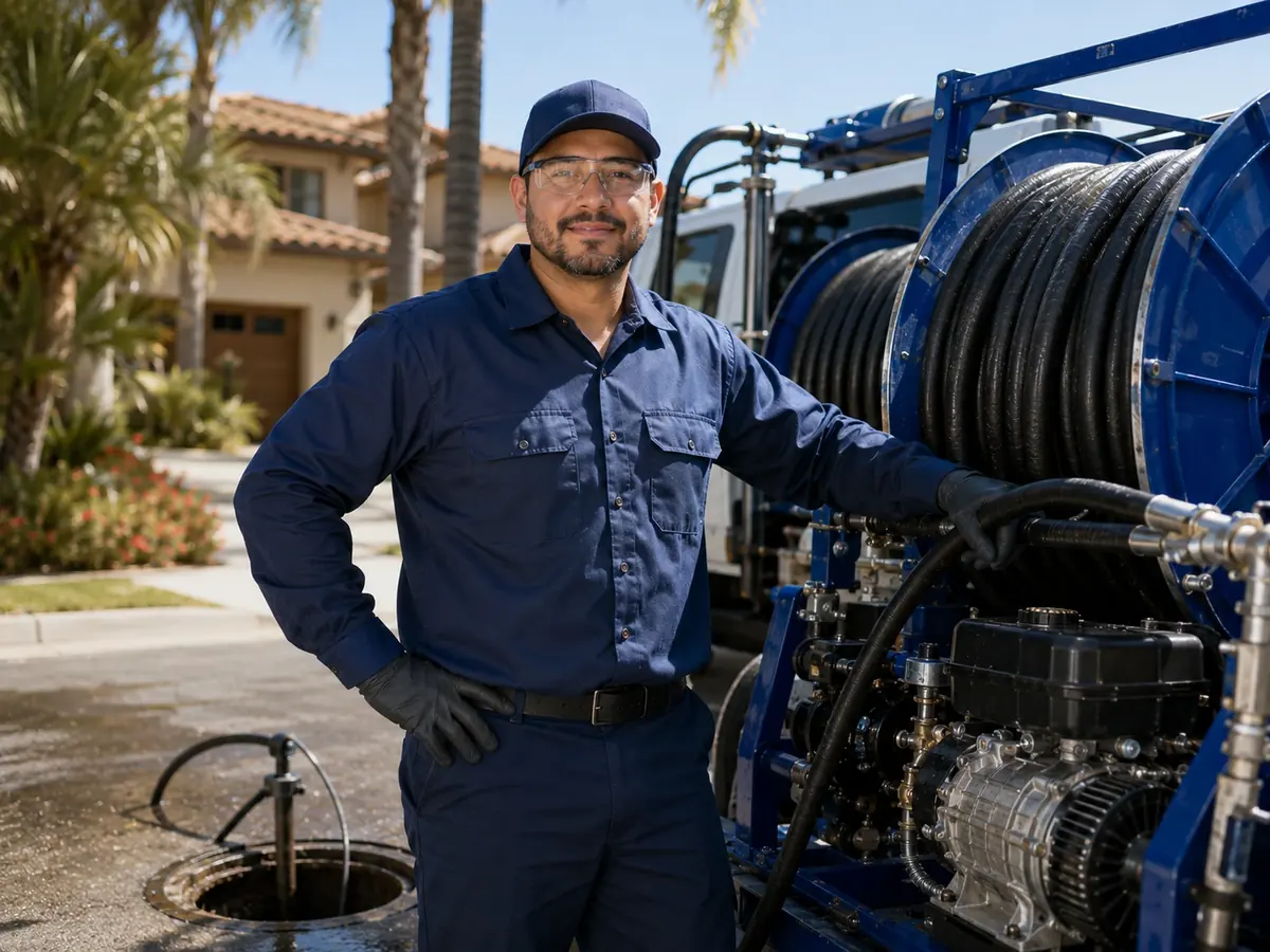 Hydro jet sewer cleaning in Visalia