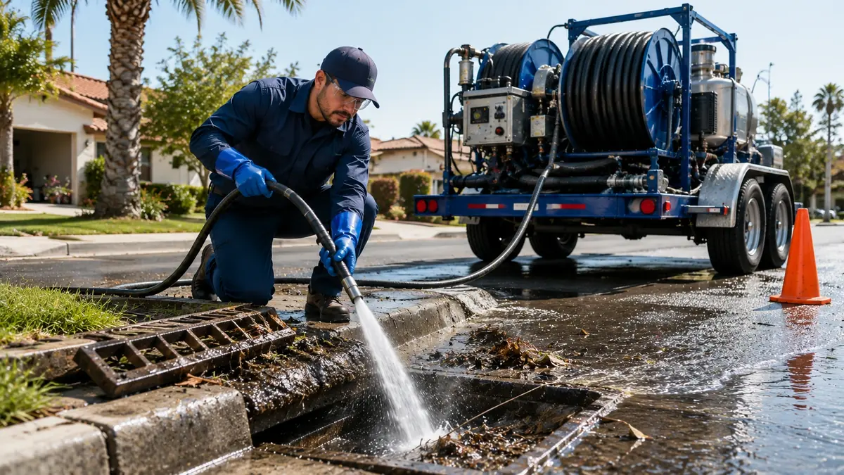 Storm Drain Hydro Jet Cleaning in Visalia