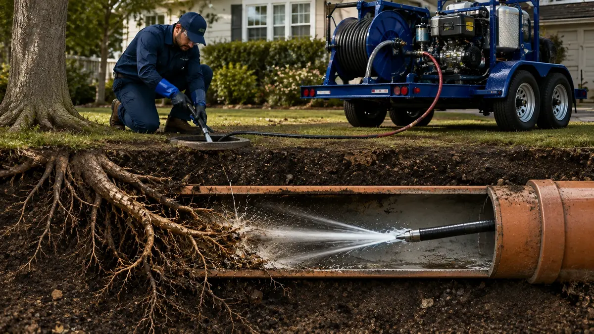 Tree Root Removal with Hydro Jetting in Visalia